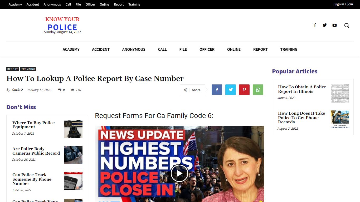 How To Lookup A Police Report By Case Number